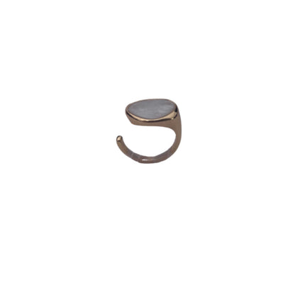 Nova Golden Asymmetrical Flat Stone Ring